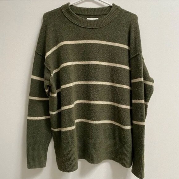 Aerie Unreal Green Striped Sweater XS - Picture 1 of 5